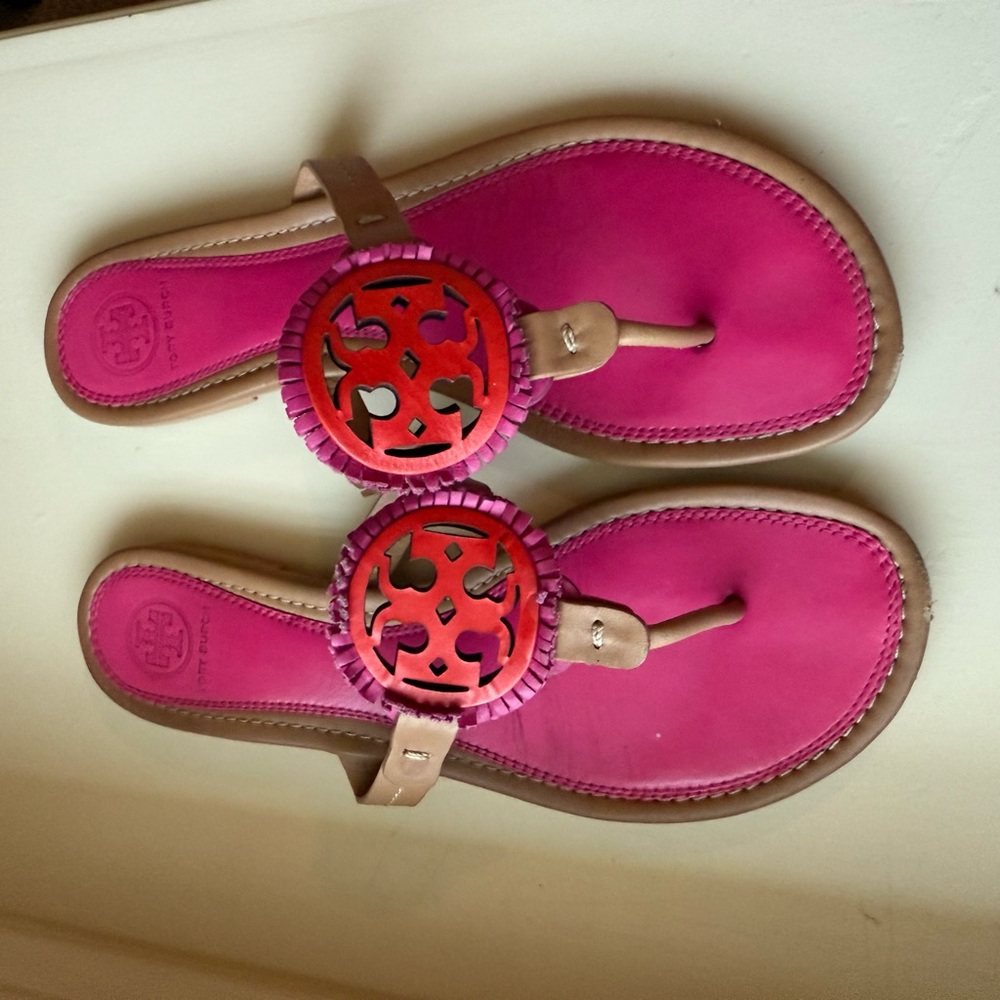 Tory Burch Pink and Orangish - Red Sandals